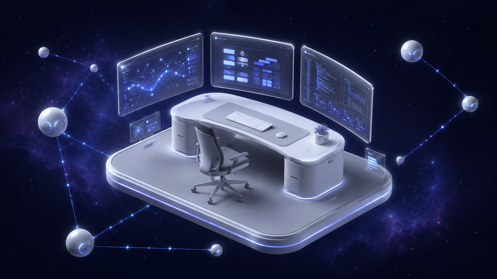 个人 AI 工作台 · isometric view